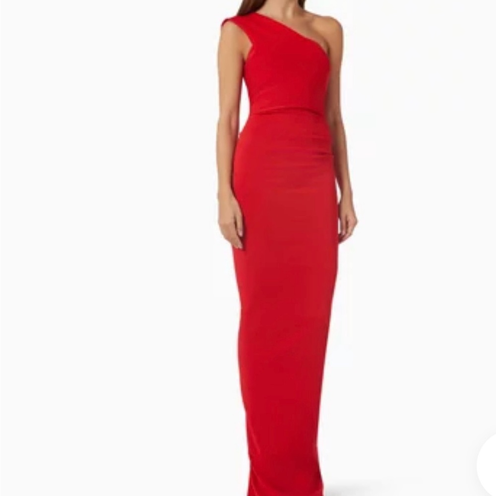 One-Shoulder Gown in Coral